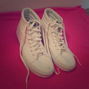 all white high top vans